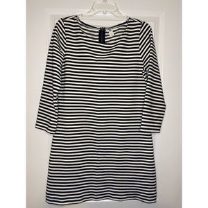 Black and white striped dress